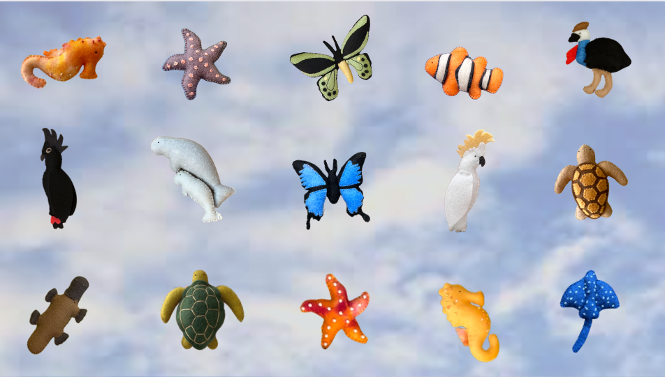 100% Wool Felt Animals